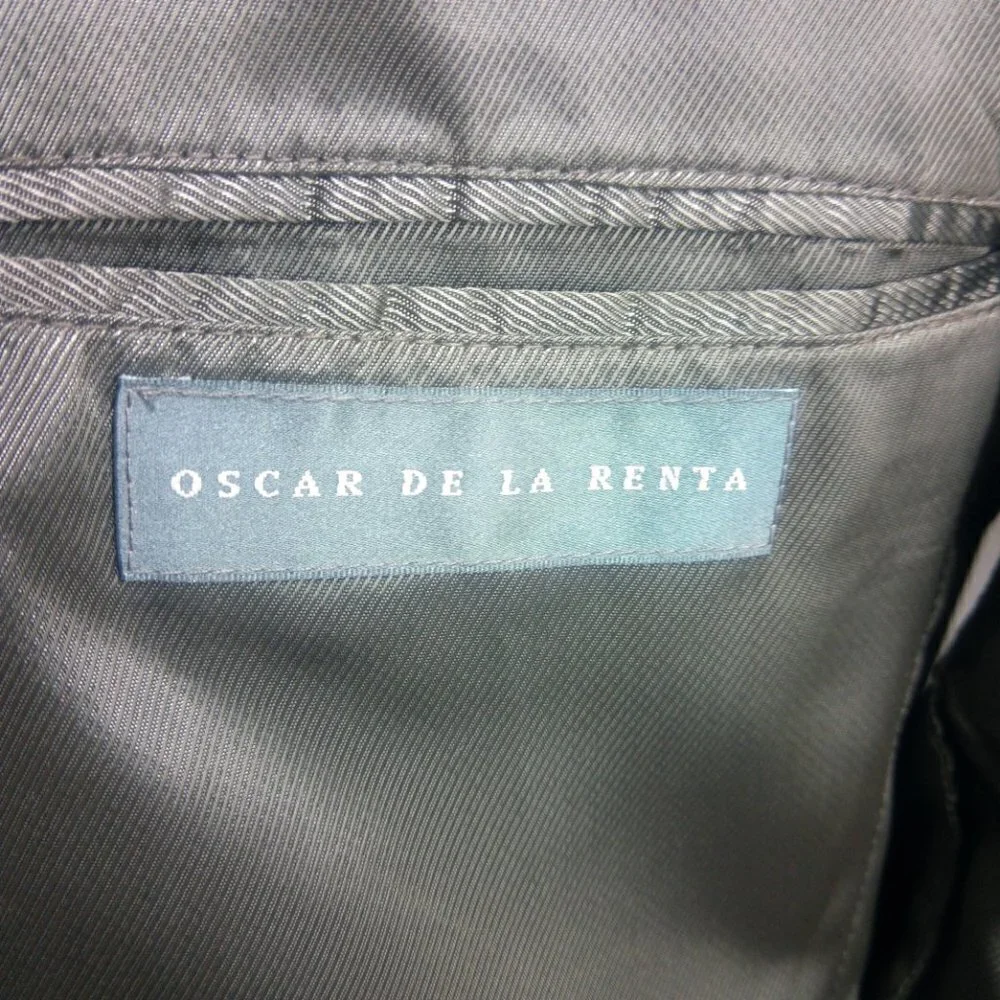 Oscar de la Renta 43R Brown Suit Blazer Sport Coat